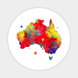 Australia Watercolor Map Painting Magnet
